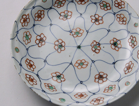 天啓赤絵網花文皿 五客 | しぶや黒田陶苑