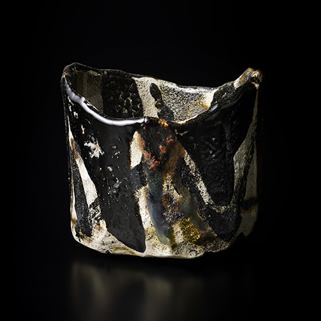 No.13 黒織部茶碗 銘「暁」 / Tea bowl, Kuro-Oribe “AKATOKI