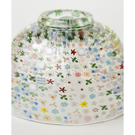 HP3 江波冨士子 茶碗 花の庭 / ENAMI Fujiko Chawan, Glass, 'Flower
