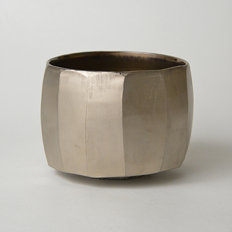 内田鋼一 白金彩面取プラチナ彩共箱ぐい呑みUCHIDA KOUICHI