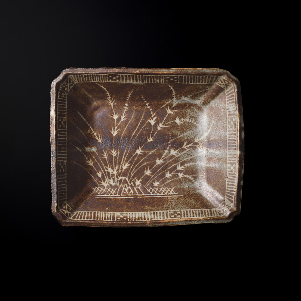 加藤唐九郎 鼠志野額鉢 | しぶや黒田陶苑