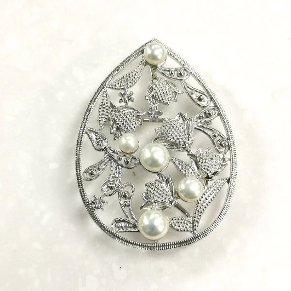 美品 silver925×白蝶貝×パール 2WAY ブローチ＆ペンダントトップ 美品