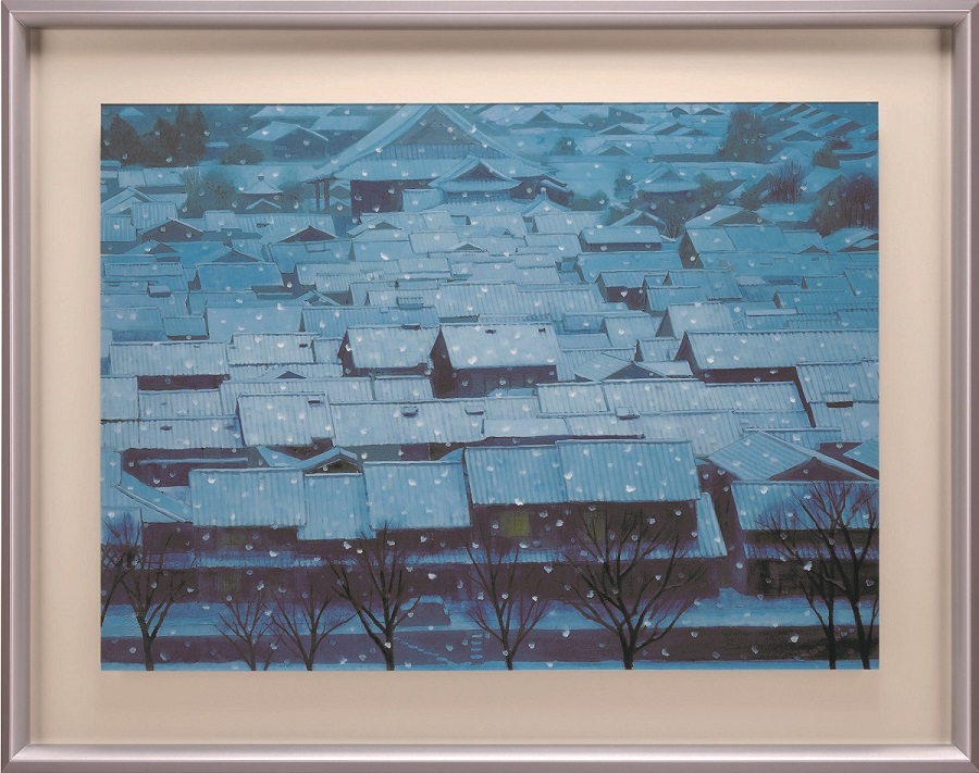 東山魁夷「白馬の森」 岩絵具複製画 発売元 日本経済出版社