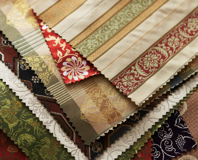 古裂 太子間道 赤地広東綿 額装 西陣 呉服屋蔵(K-LC930) 古裂 太子間道