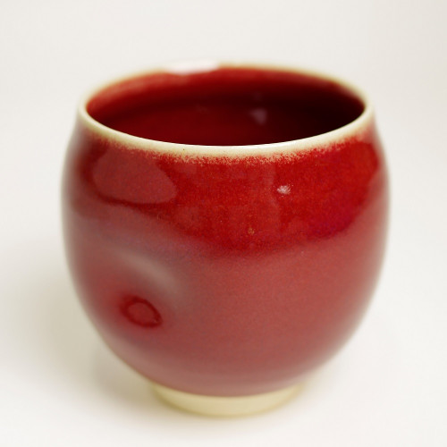 茶道具 京都 清水焼 朝日堂 茶入れ 茄子茶入 京陶器 ビンテージ 赤茶色