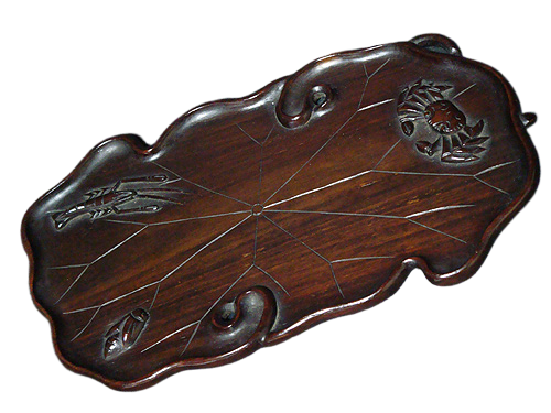 埋もれ木製（稀少材料） 煎茶盆 重量感のあるお品 検：唐木・天然木・