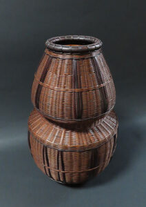 四世早川尚古斎造 通筒 竹花生 高さ49.5cm 直径6.5