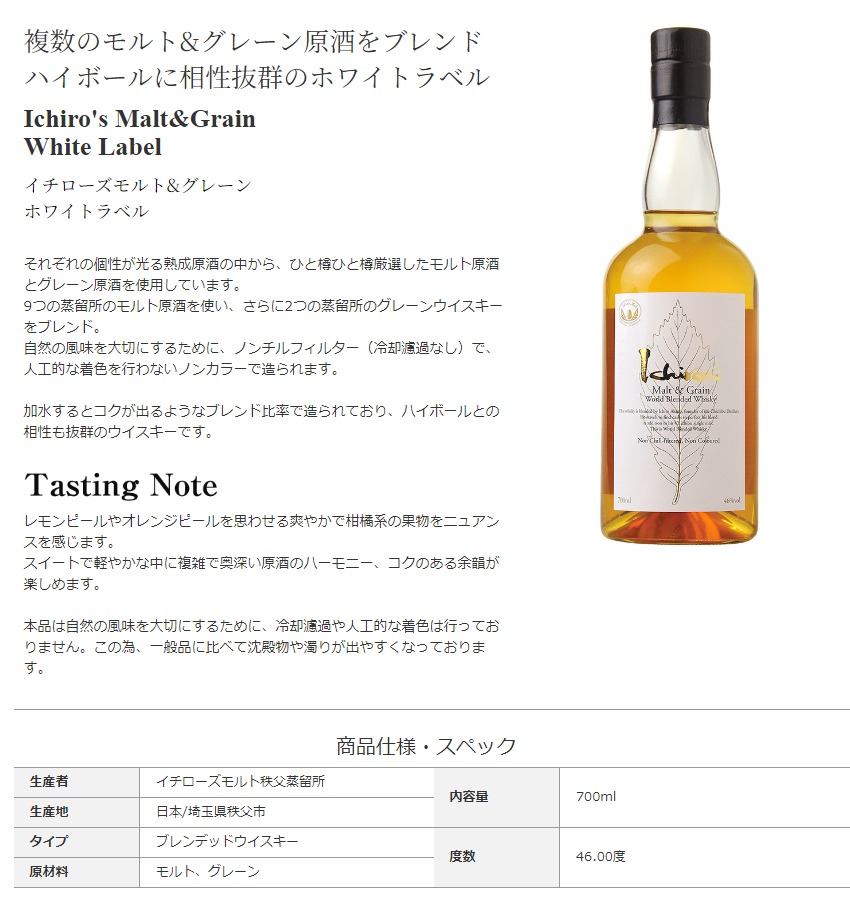 イチローズモルト ホワイトラベル / ことよりモール
