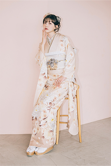 振袖フルセット 手描き友禅 ニュアンスカラー ナチュラルカラー 正絹