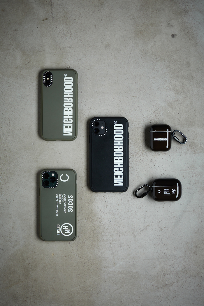Graphical iPhone case and AirPods case created by Neighborhood x