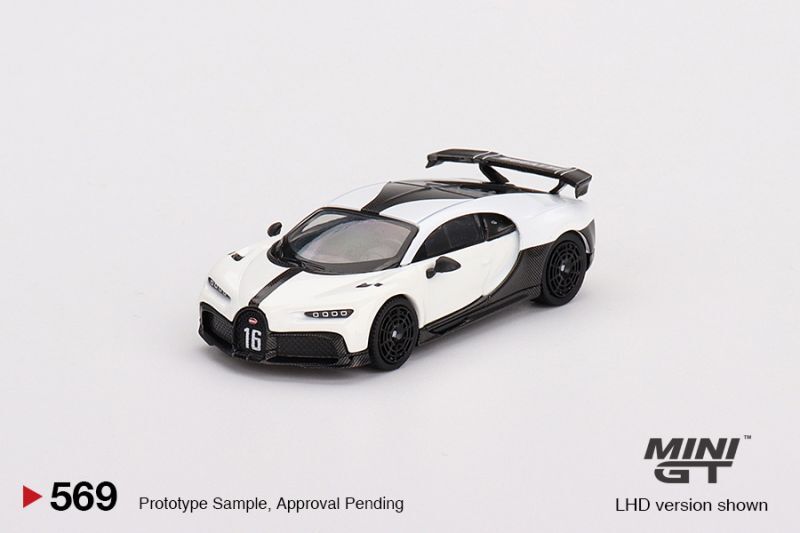 MINI GT 1/64 Bugatti Chiron Pursport White (LHD) - AXELLWORKS