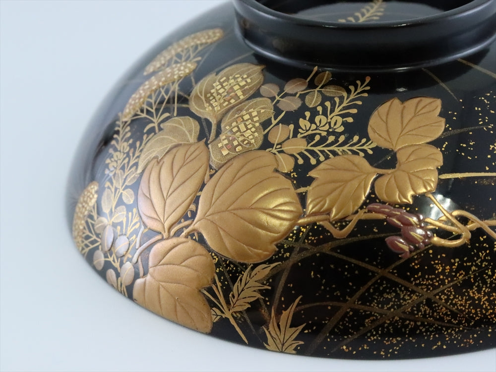 明治時代 金蒔絵 朱塗 祝議用 大盃 金彩絵図 漆器 骨董品