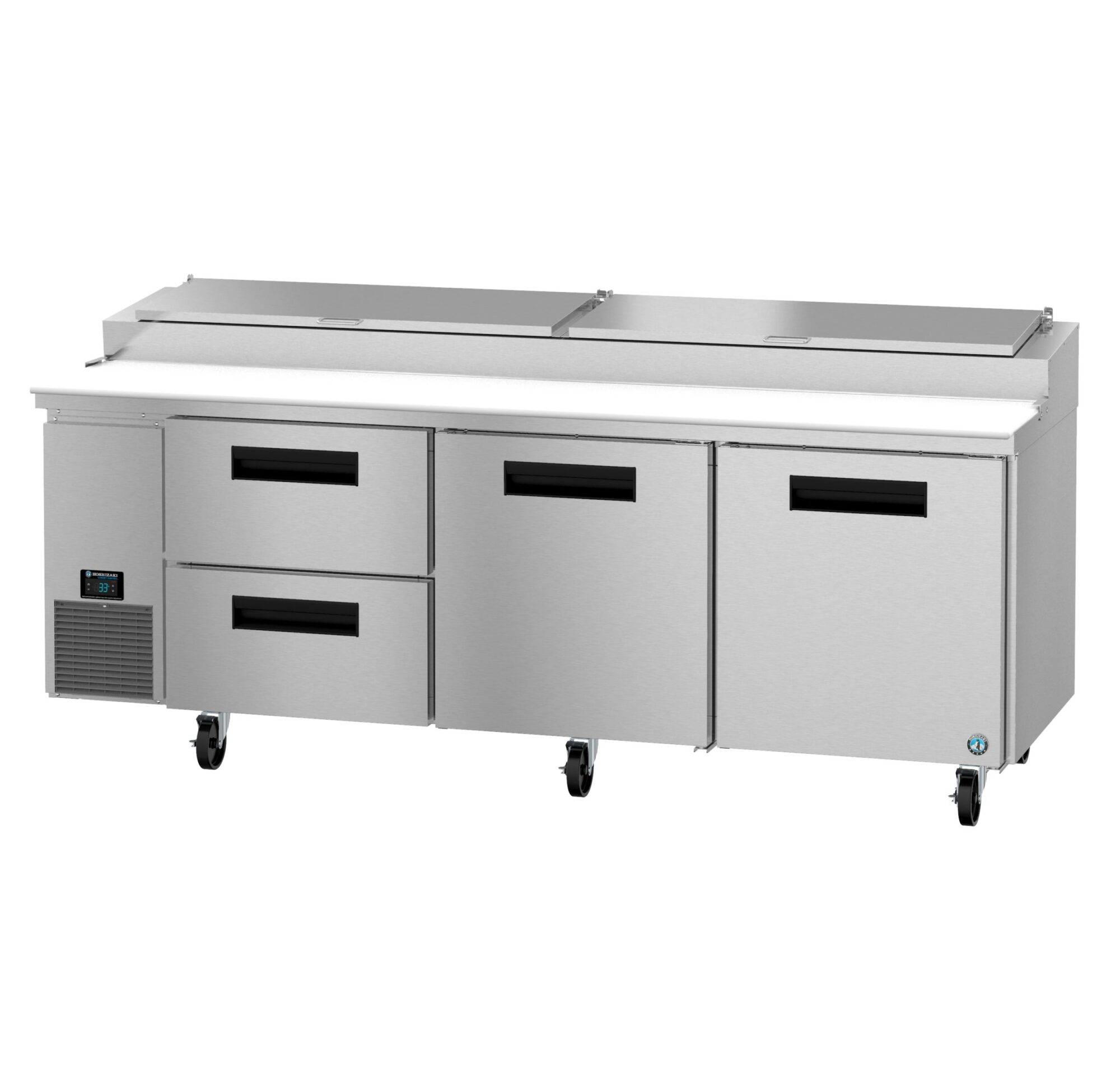PR93B, Refrigerator, Three Section Pizza Prep Table, Stainless
