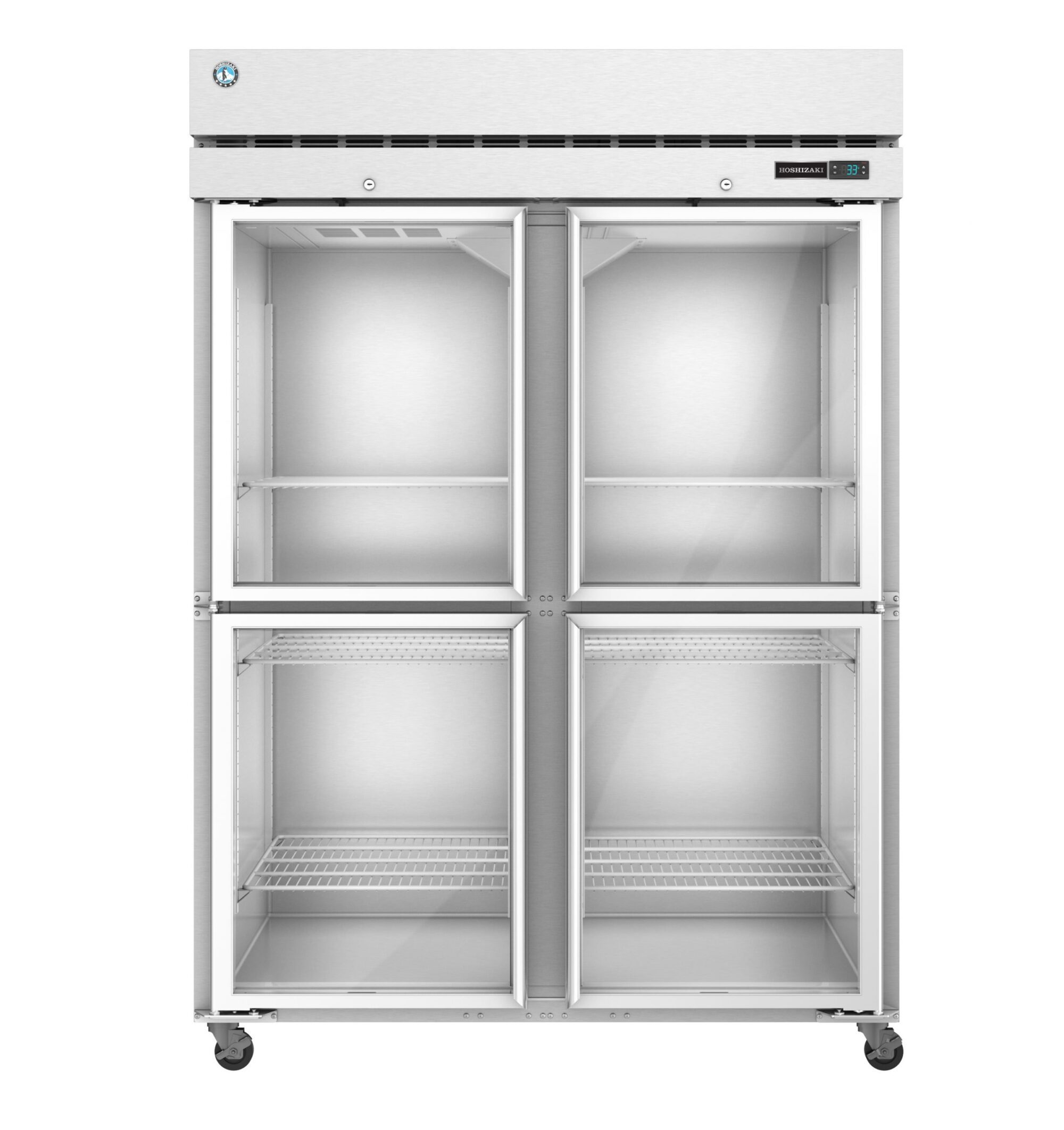 R2A-HG, Refrigerator, Two Section Upright, Half Glass Doors with