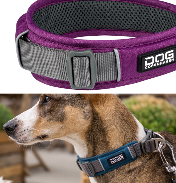 やわらかいパッド構造が首にやさしいデンマーク製犬用首輪（ドッグ