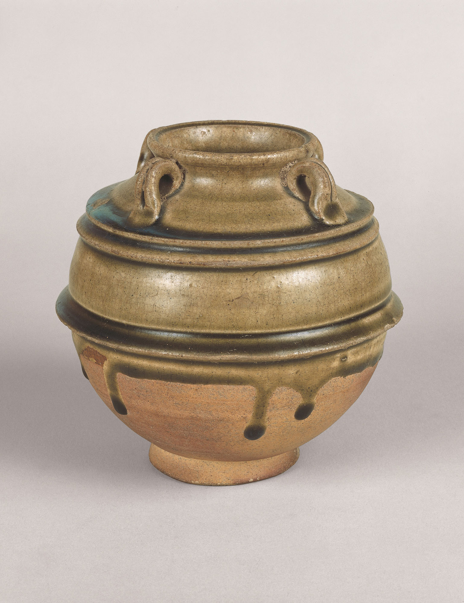 直しあり】岡山県重要無形文化財 山本出 備前焼 足付縞文様長 【直し