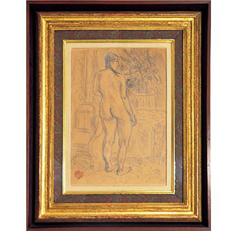 額装絵画 梅原龍三郎 裸婦 リトグラフ ムルロ工房 限定125部 額装絵画