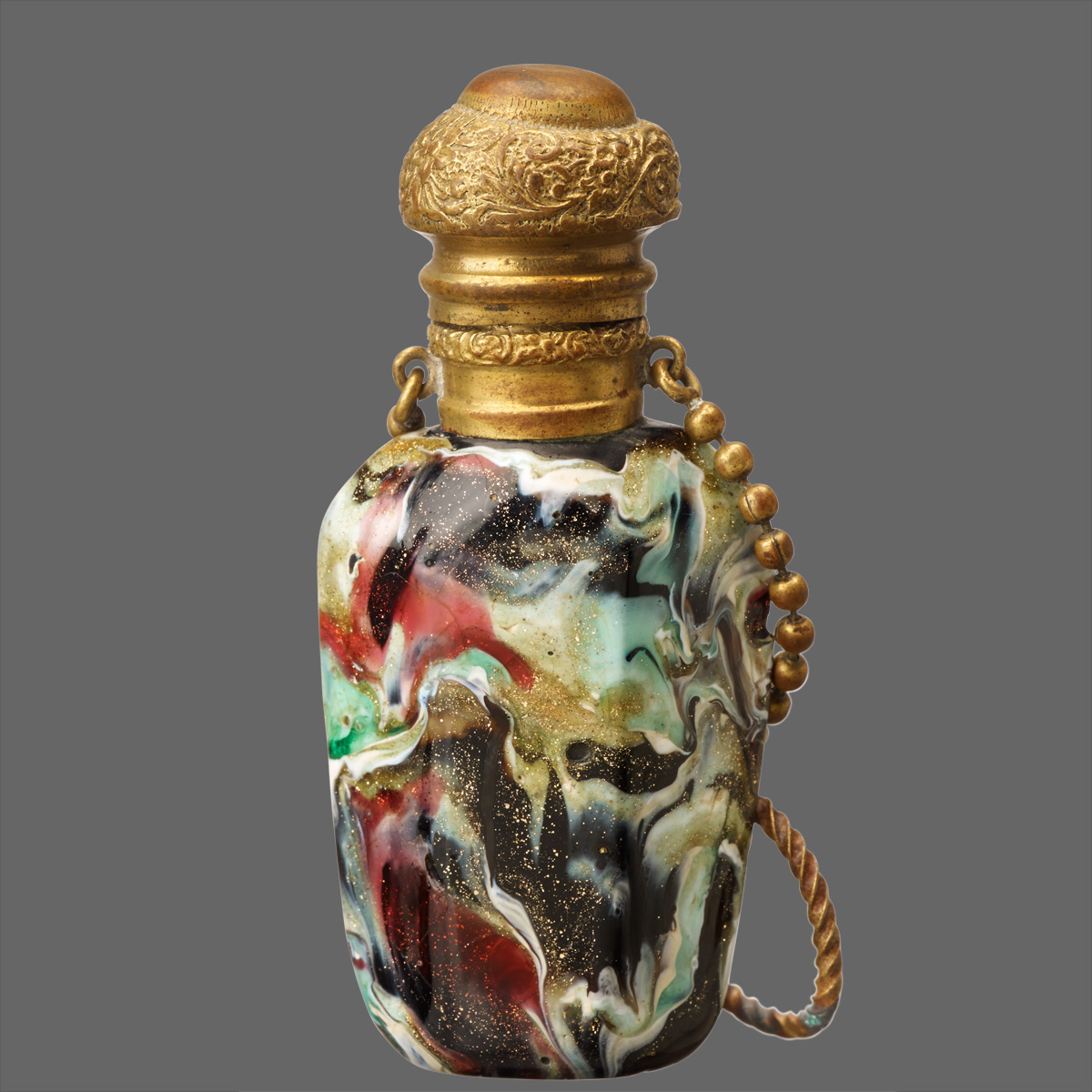 展示作品の御紹介:マーブル・グラス香水瓶 | 箱根ガラスの森美術館