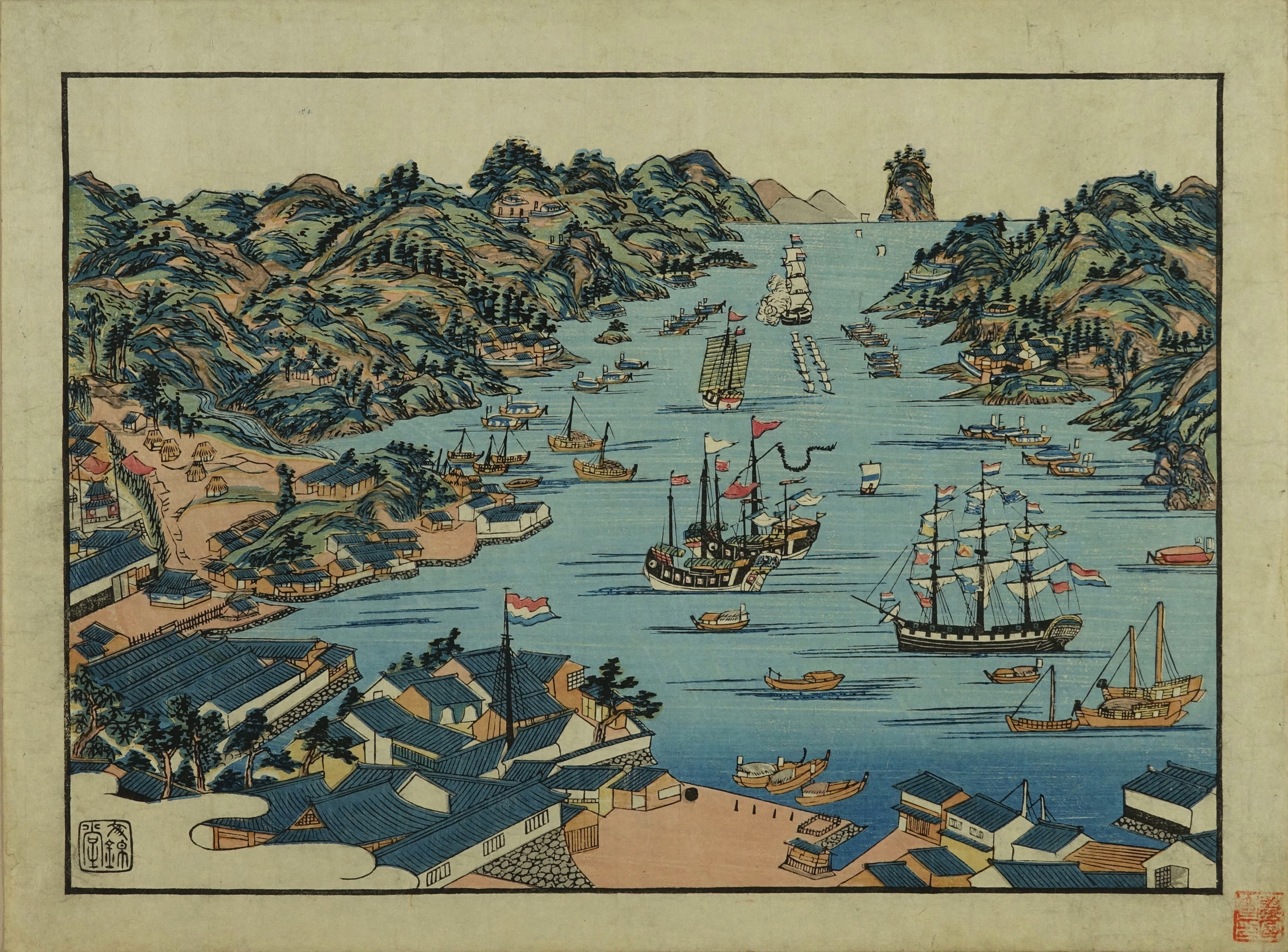 長崎版画 長崎港 文錦堂版 | 浮世絵 | 原書房 神田神保町