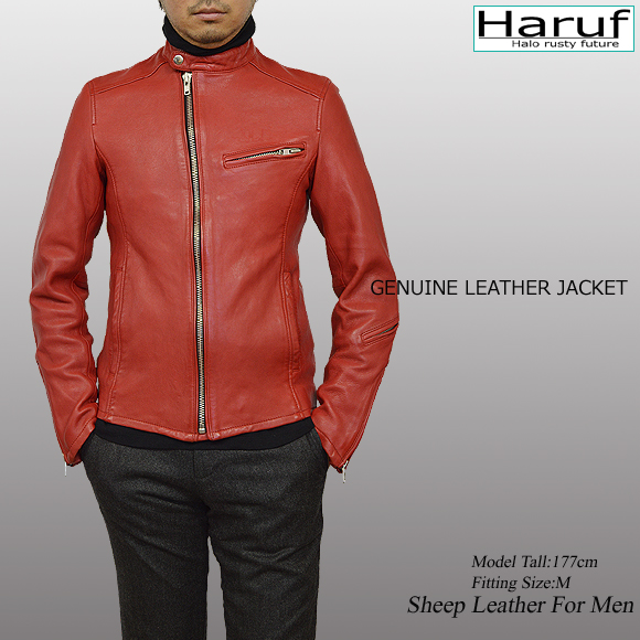 ハロルズギア ライダースジャケット 赤 ホースレザー 馬革 定価10万円
