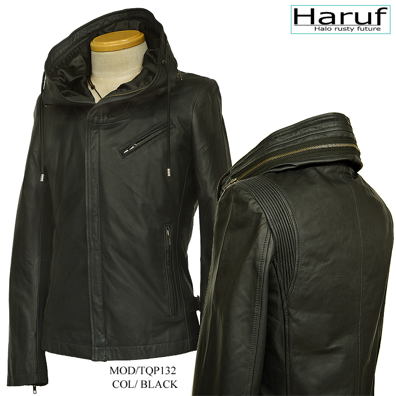 Haruf 本革 レザージャケット ライダースジャケット メンズ 革ジャン