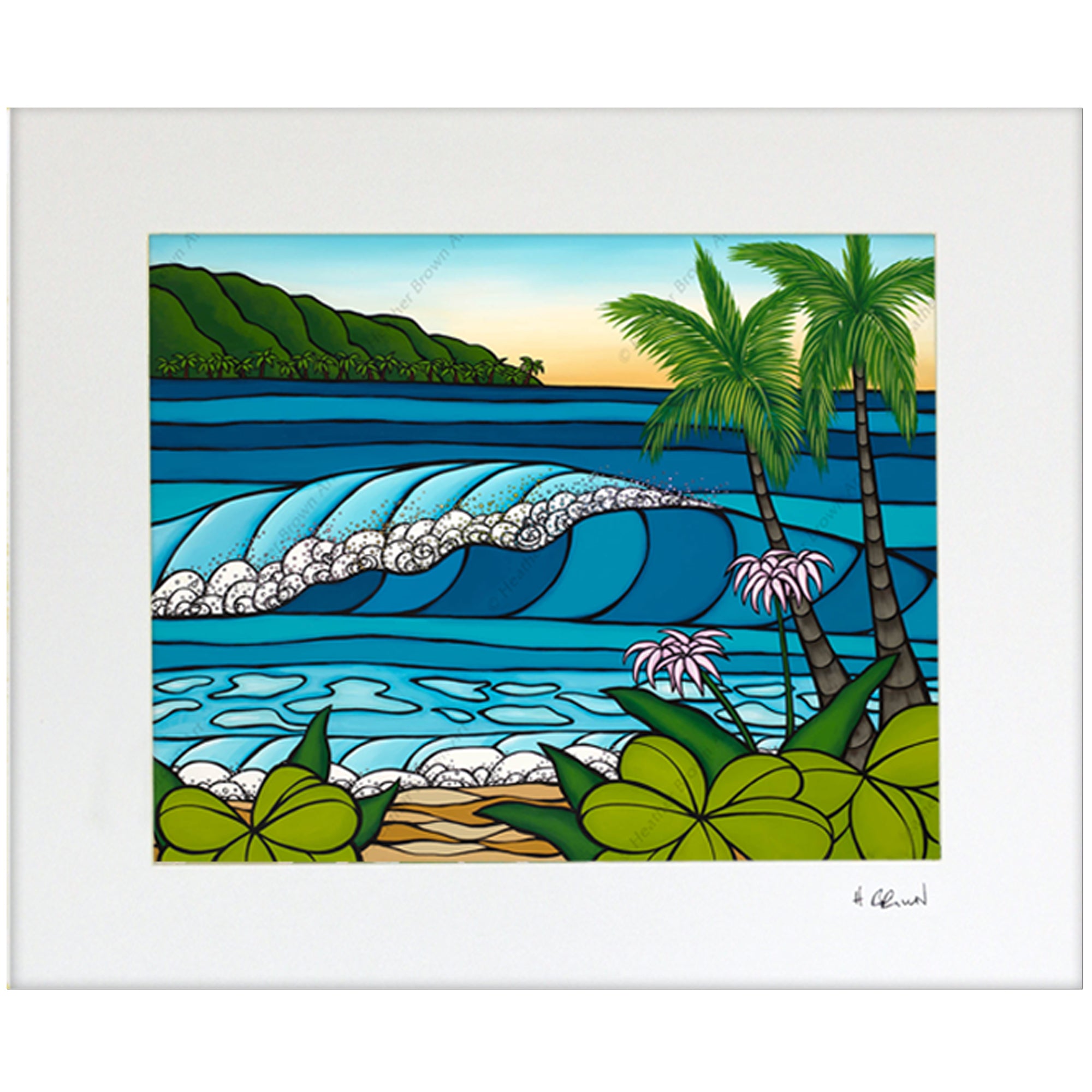 Rainbow Spray- Matted Paper Print - Heather Brown Art