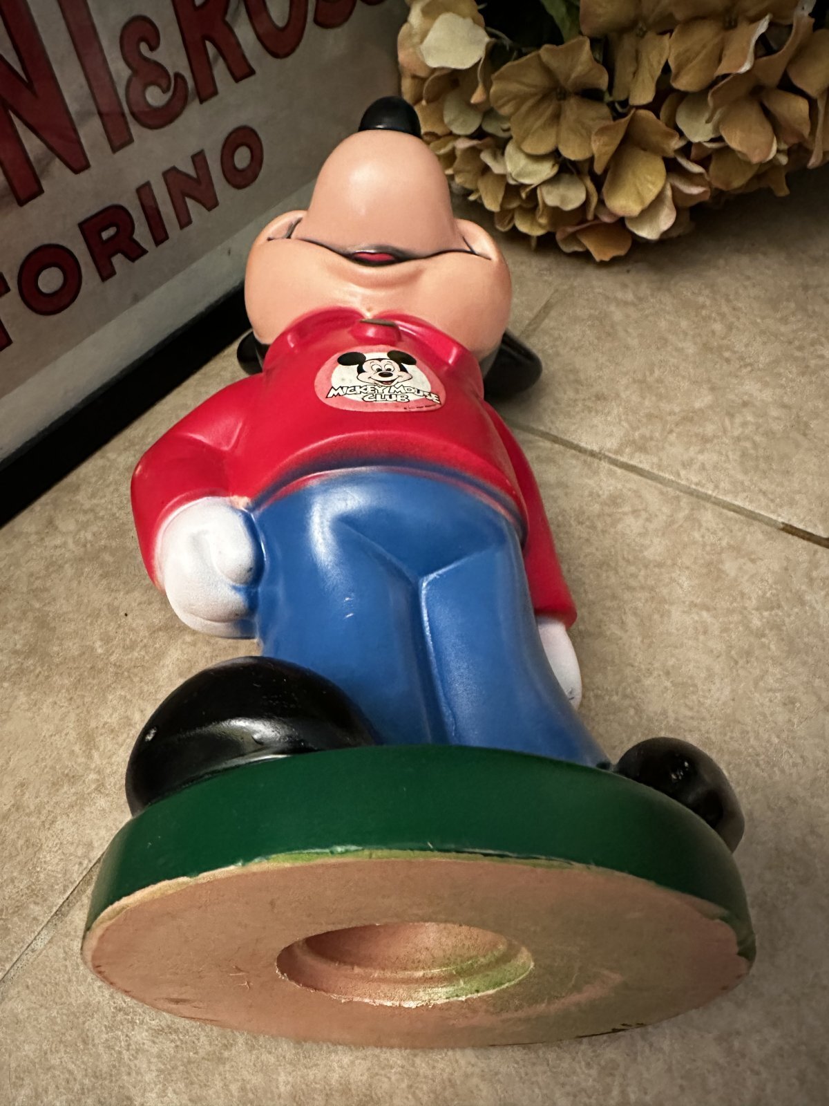 Disney Mickey Mouse play pall Vinyl doll coin bank (B