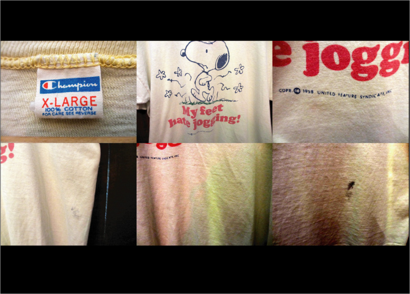 70's チャンピオン スヌーピー染み込みプリントTEE｜VINTAGE