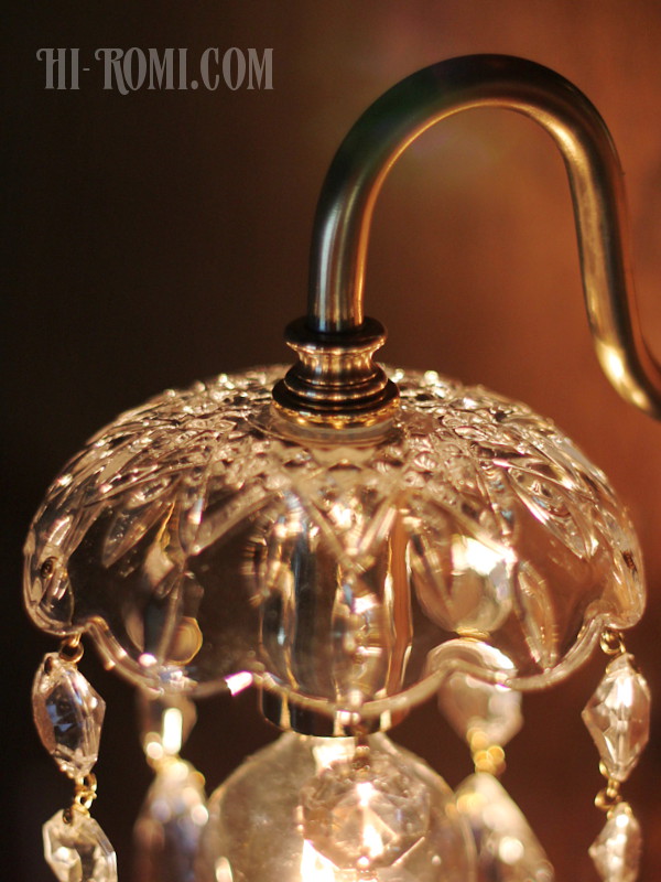 ヴィンテージガラス1灯ミニシャンデリアブラケットライト