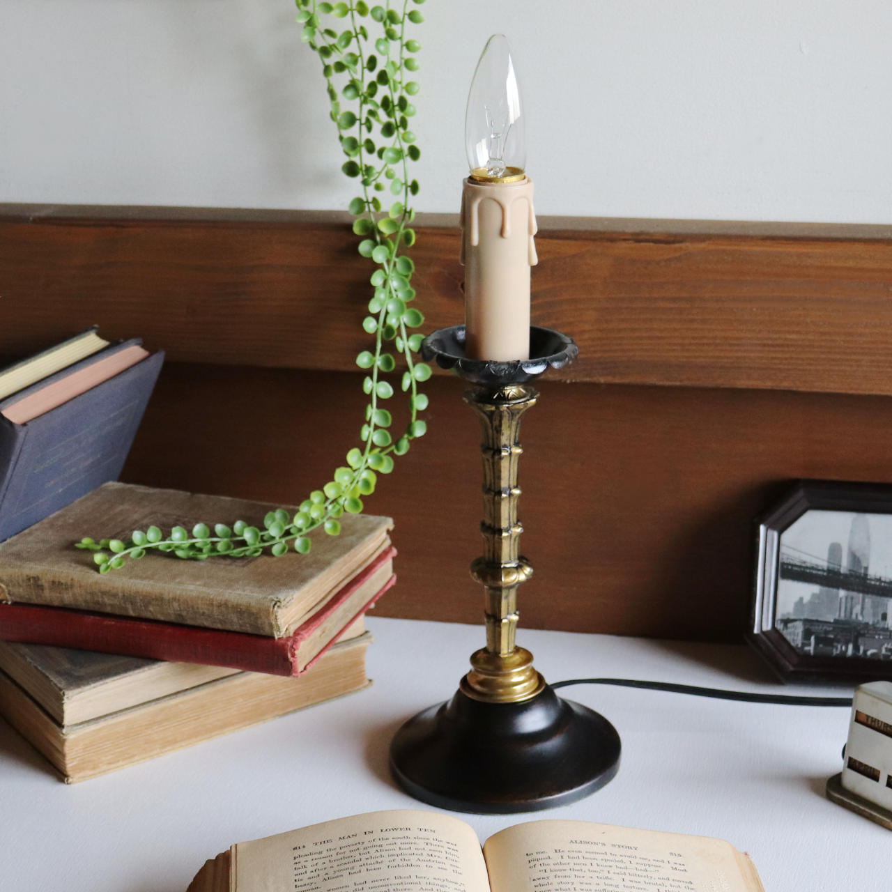 USAヴィンテージキャンドル型テーブルライト卓上照明｜アイアン調