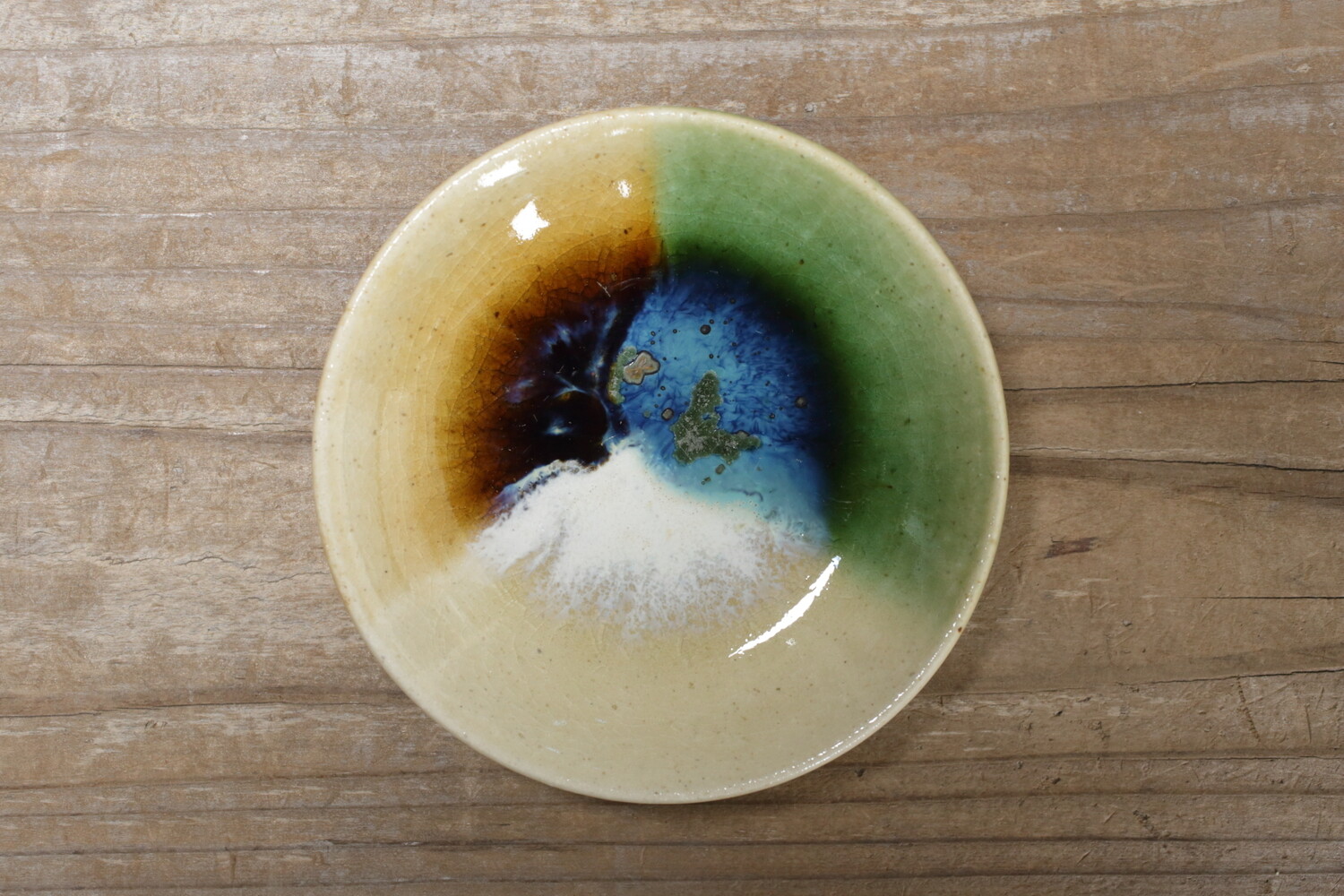 日々の暮らし | 三彩塗り分け小皿 4寸 | 瀬戸本業窯