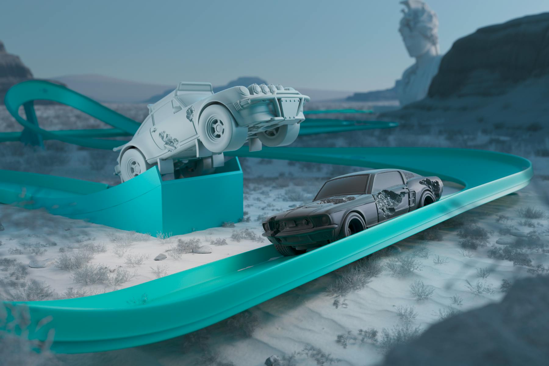 ミニカー MATTEL Hot Wheels x Daniel Arsham Lap 3 Hot Wheels x