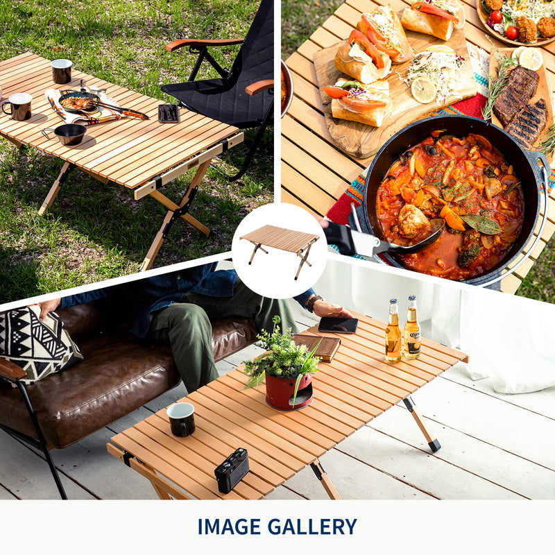 ウッドロールトップテーブルEX【1年保証】アウトドア キャンプ ロー