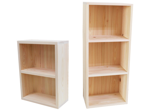 ナチュラルシンプル国産ひのきコミック棚（2段・3段）【ひのき家具専門
