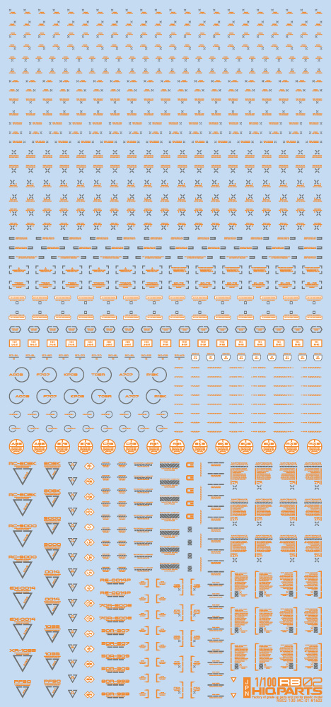 在庫限り】1/100 RB02 コーションデカール オレンジ＆グレー（1枚入