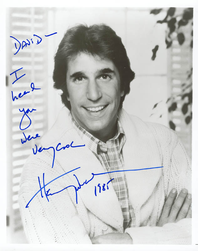 Henry The Fonz Winkler - Autographed Inscribed Photograph 1985