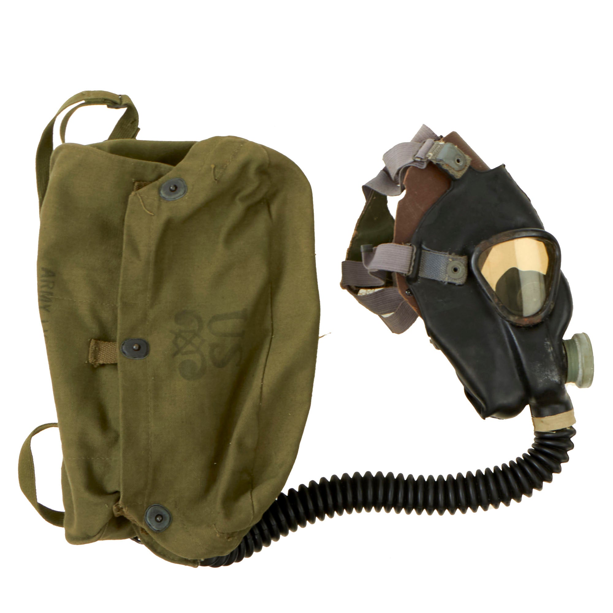 Original U.S. WWII M4 Lightweight Service Gas Mask Set - Dated