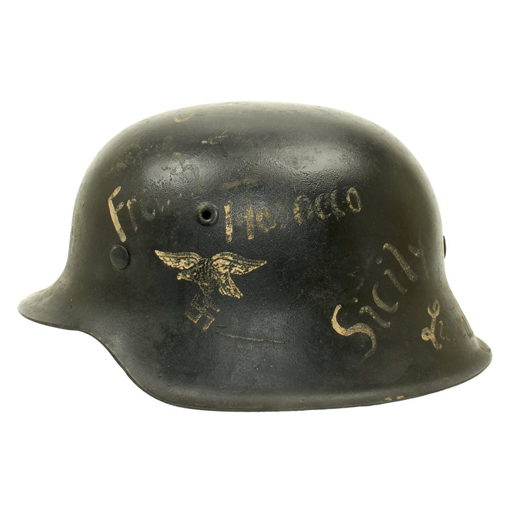 Original German WWII USGI Bring Back Trench Art M42 Helmet