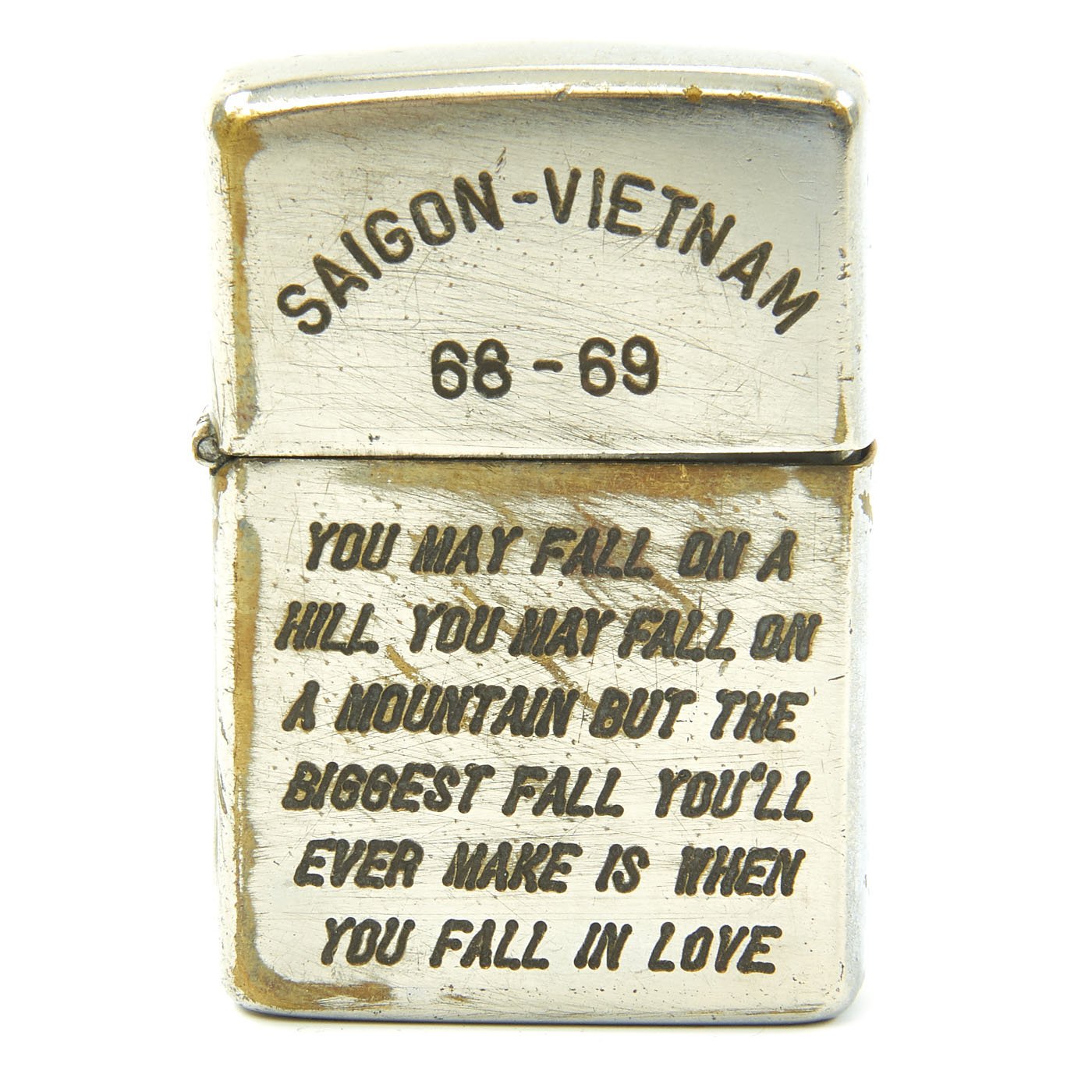 Original U.S. Vietnam War Zippo Lighter Engraved with Map of