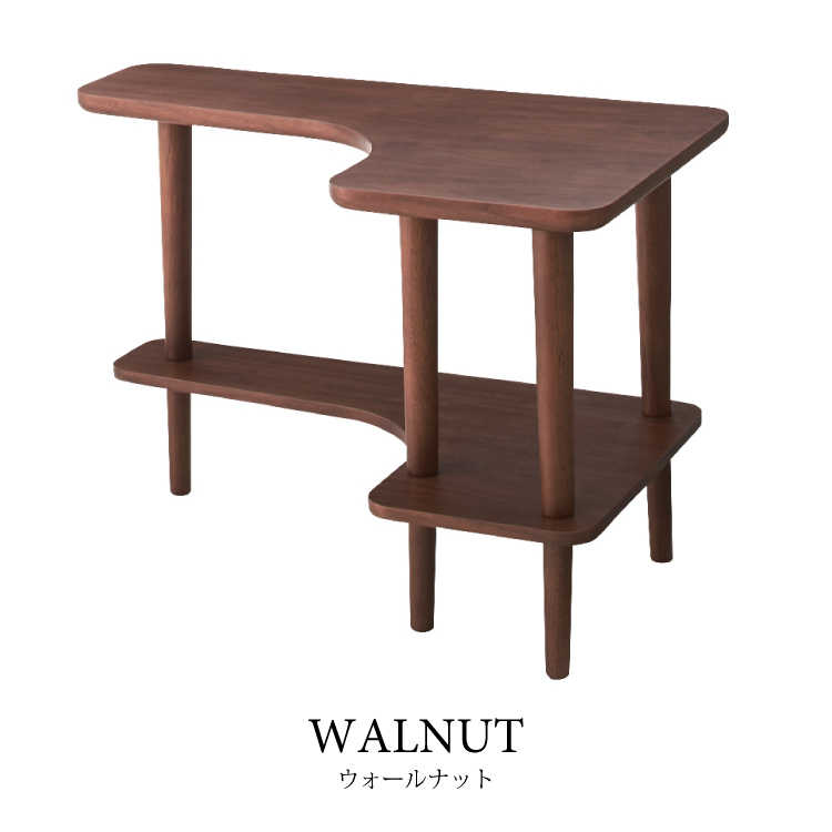 TA-2286 L字型サイドテーブルソファー横｜幅80cm・棚付き