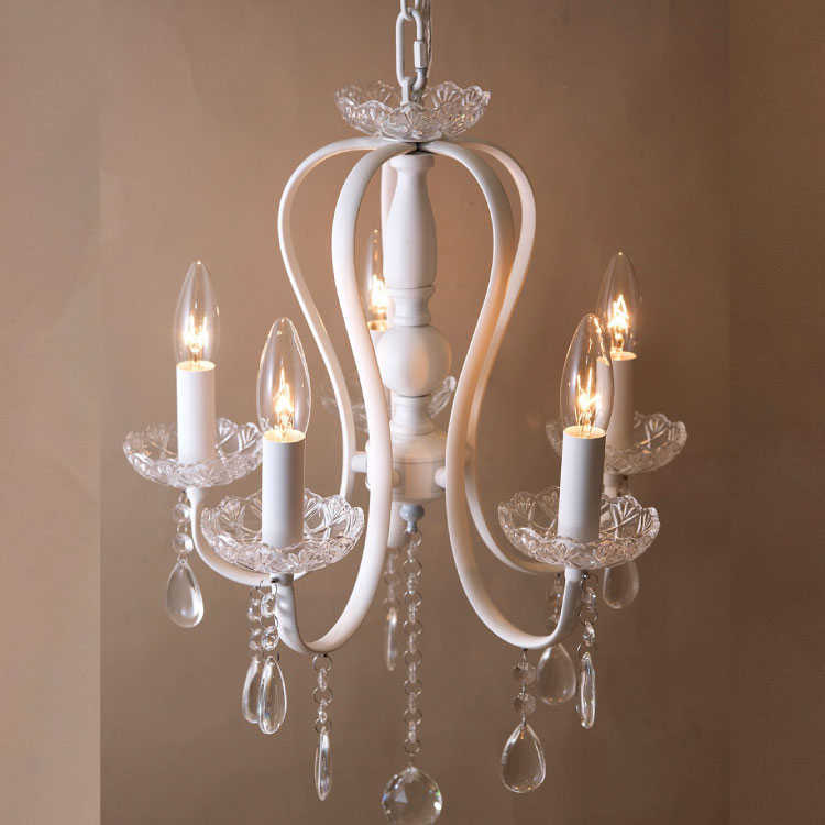 LT-4284 シャンデリア白シンプル ホワイト5灯LED電球対応