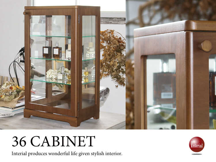 RA-3366 ガラス＆天然木製コレクションケース｜トールタイプ完成品