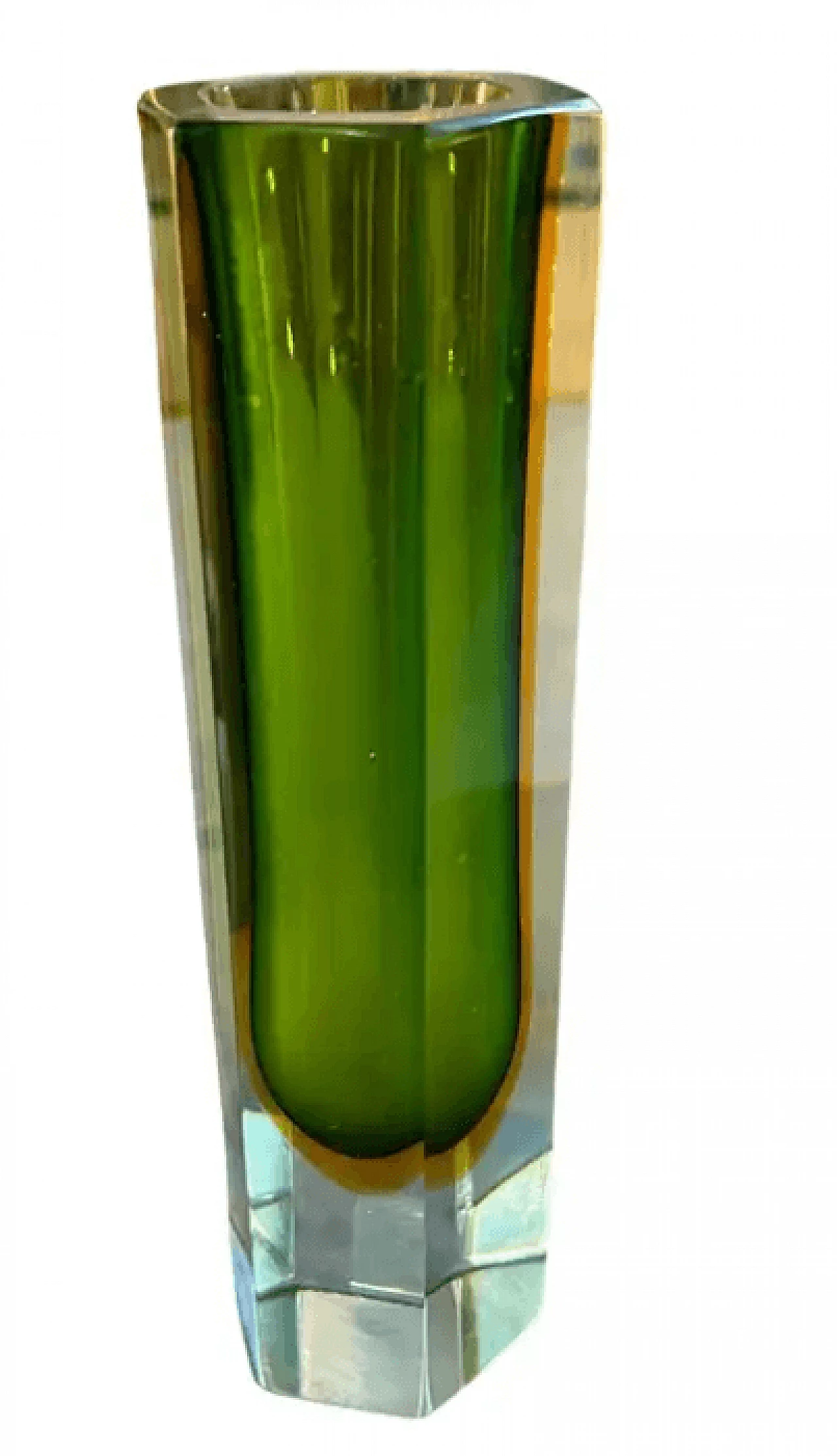Submerged Murano glass hexagonal vase by Mandruzzato, 1960s | intOndo
