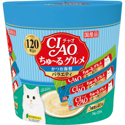CIAO ちゅ～るグルメ かつお海鮮バラエティ 120本入り | 商品情報