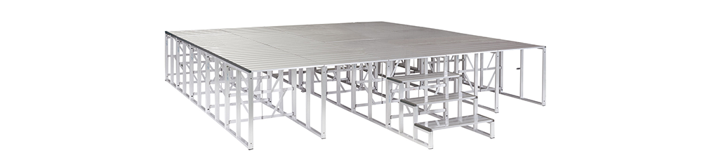 スチール枠にエクスパンドメタル のディスプレイステージ スチール枠に