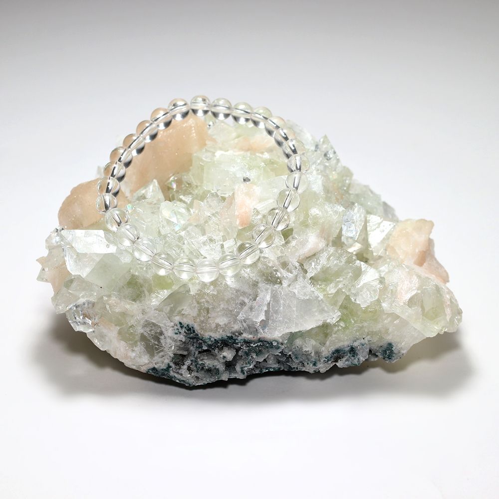 高品質]インド産グリーンアポフィライトクラスター/結晶原石（465g