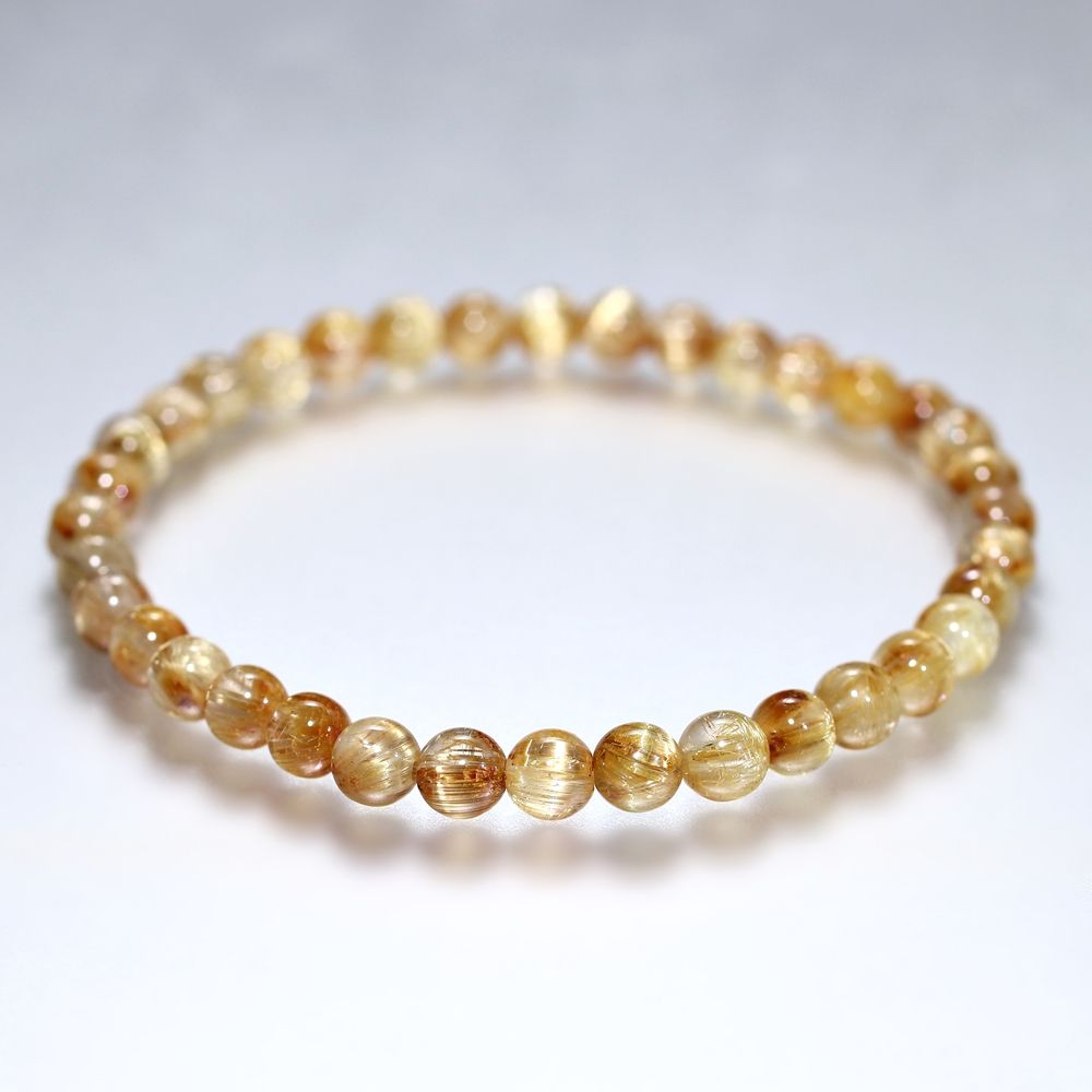 高品質+]キャッツアイルチルクォーツブレスレット（約5mm玉） - 埼玉県