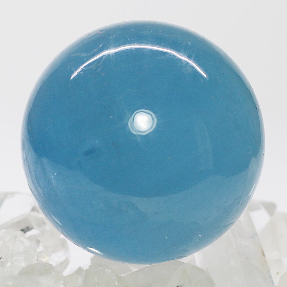 希少・ブラジル産]天然スターアクアマリン丸玉/スフィア（直径41.1mm