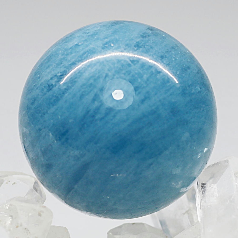 高品質・ブラジル産]天然アクアマリン丸玉/スフィア（球体直径31.5mm