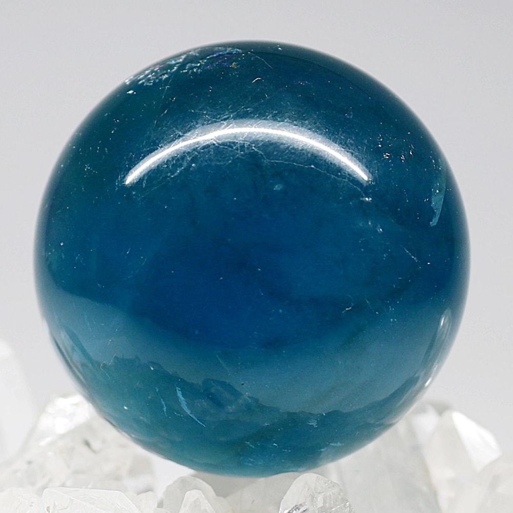 高品質]ディープブルーフローライト丸玉/スフィア（直径52.1mm